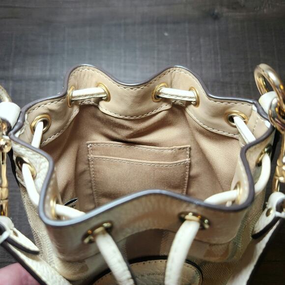 Coach Mini Dempsey Bucket Bag in Signature Jacquard with Stripe and Coach Patch - Picture 10 of 16
